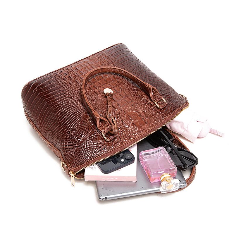 Portable Crossbody Retro Women's Bag Multicolor Crocodile Brahman