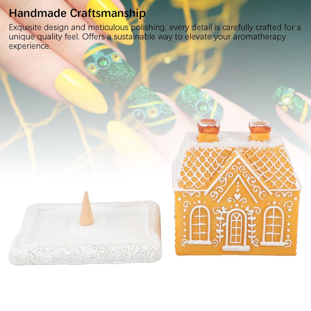 House Incense Cone Burner Log Cabin Incense Cone Burner Snowy Winter Incense Cone Burner for Nail Salon Living Room Decoration