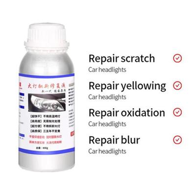 800 ml Auto-Scheinwerfer-Reparaturflüssigkeit, Kratzer-Reparaturmittel, Reparaturausrüstung sauber