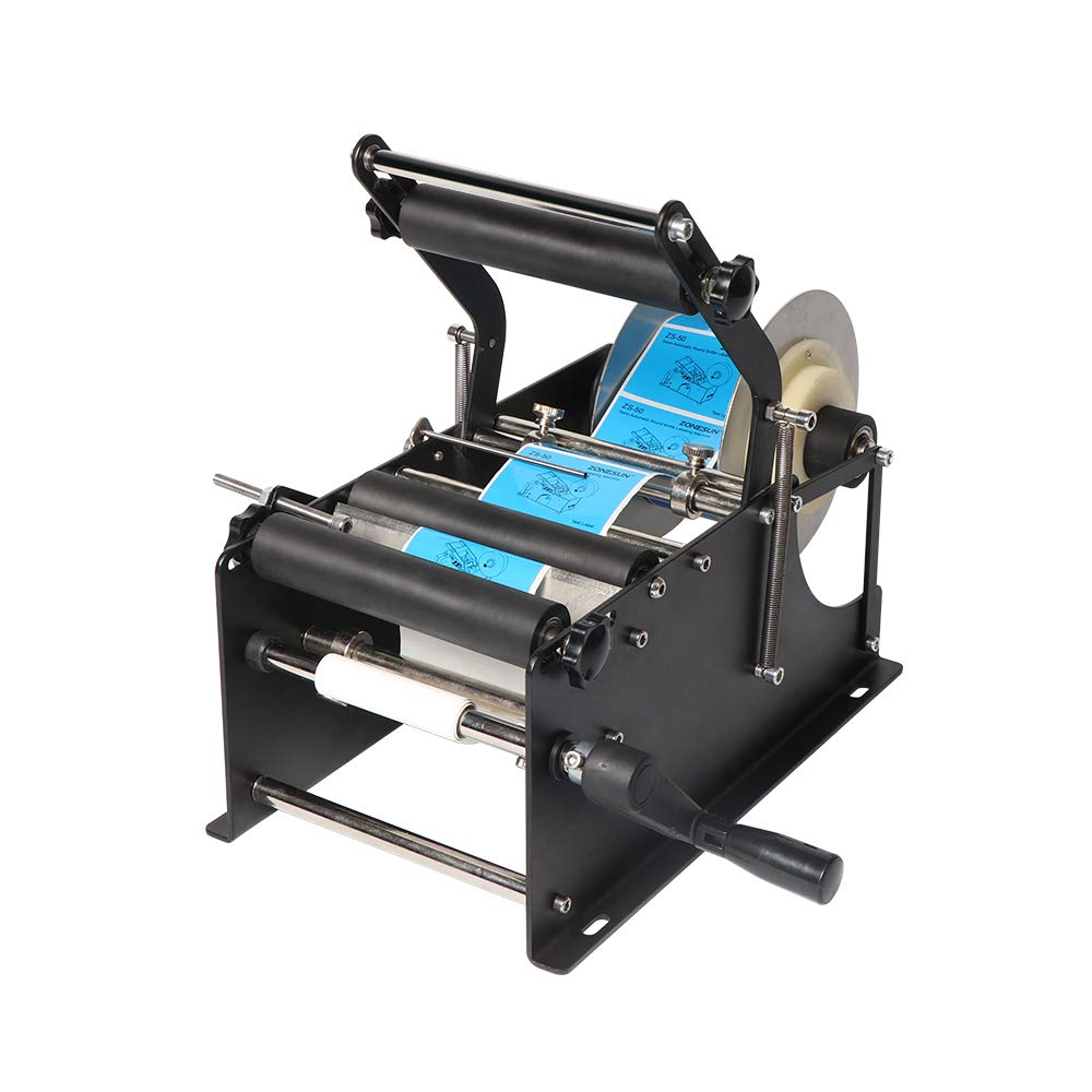 ZONESUN ZS-50P Manual Round Bottle Adhesive Sticker Label Applicator For PET Plastic Bottle Packing Labeling Machine