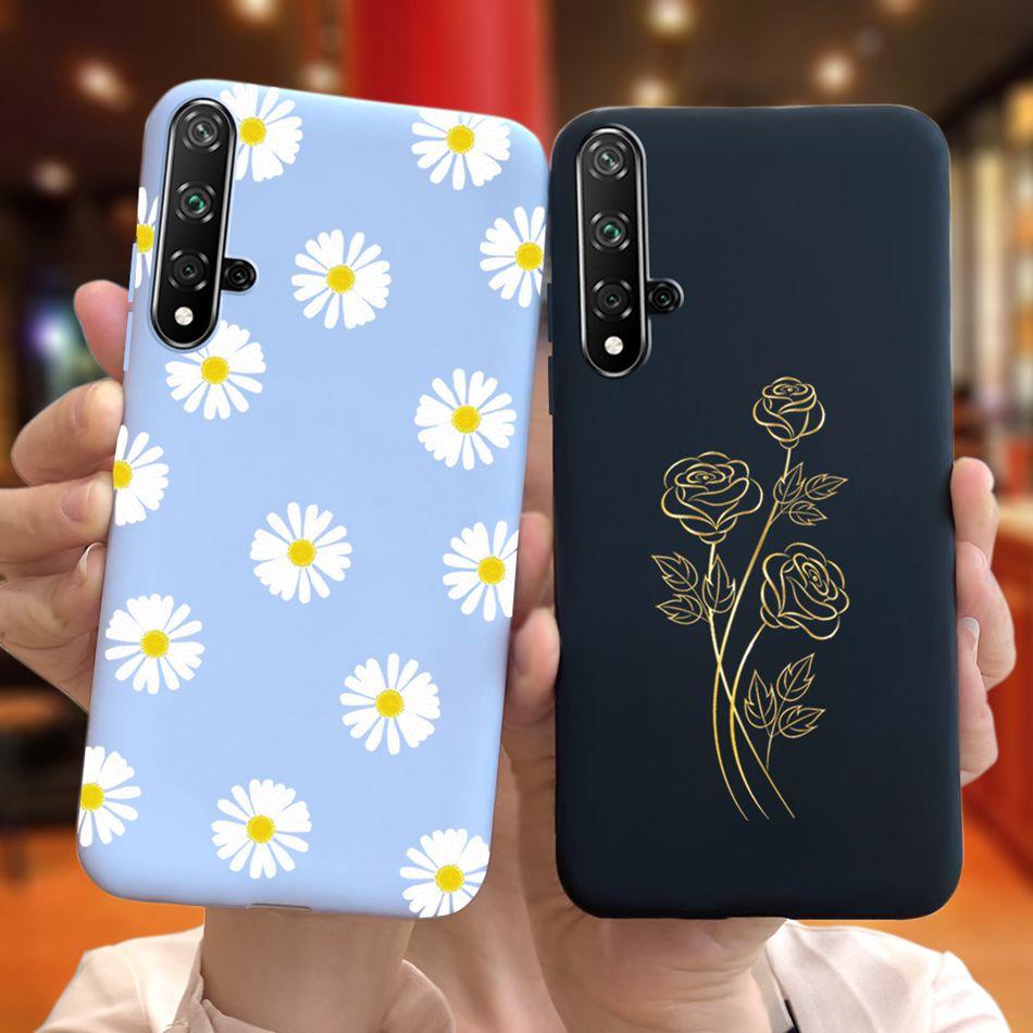 For Huawei Nova 5T Case Beautiful Girl Flower Phone Case For Huawei Nova5T YAL-L21 Soft Silicone Shockproof Back Cover Bumper