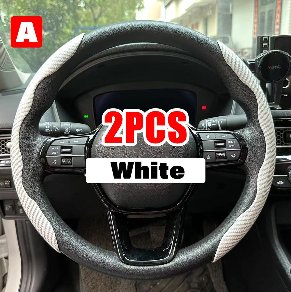 Car Universal 38cm Carbon Fiber Car Steering Wheel Cover Non-slip Card Cover Auto Steering Wheel Handle Booster Protective Cover