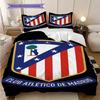 Vibrant Stripes Stars: Club Atlético De Madrid Emblem Bedding (1 * Duvet Cover + 2 * Pillowcase, Without Core) Bedding Set Duvet Cover and Pillowcase