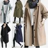 Autumn Long Sleeve Casual Plus Size Hooded Coats Women Fashion Think Mid Length Loose Outerwear Jackets Women Solid Elegant Street Solid Jacket 25331