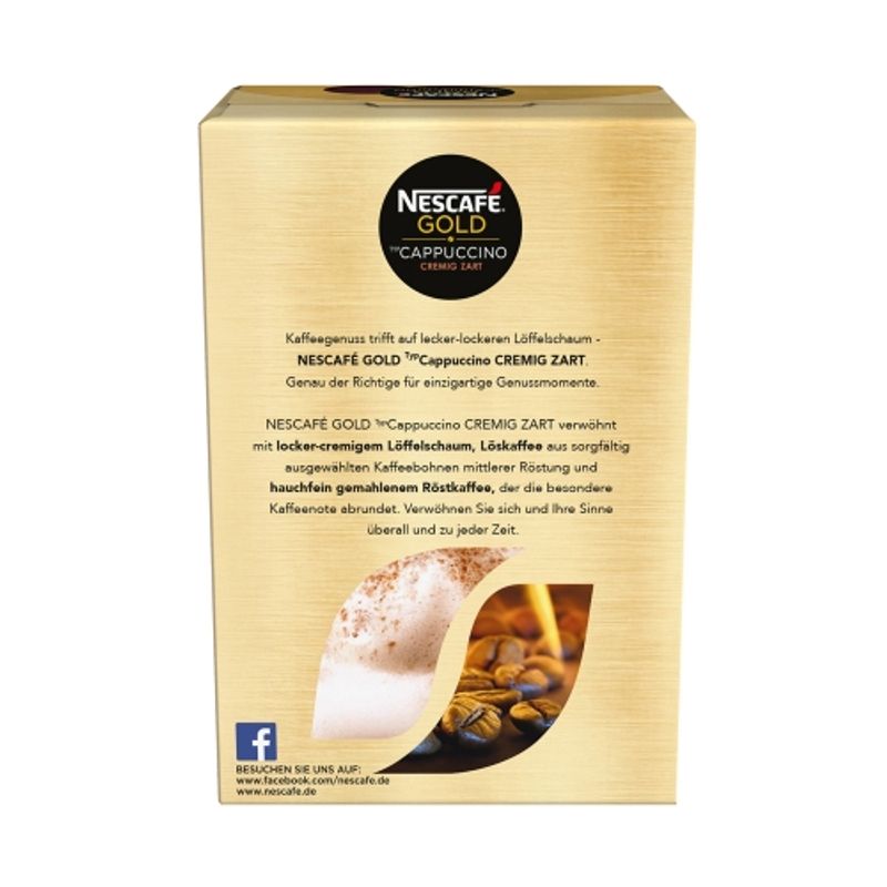 Nescafe Gold Cappuccino Creamy Tender Coffee Mix 10 Pack