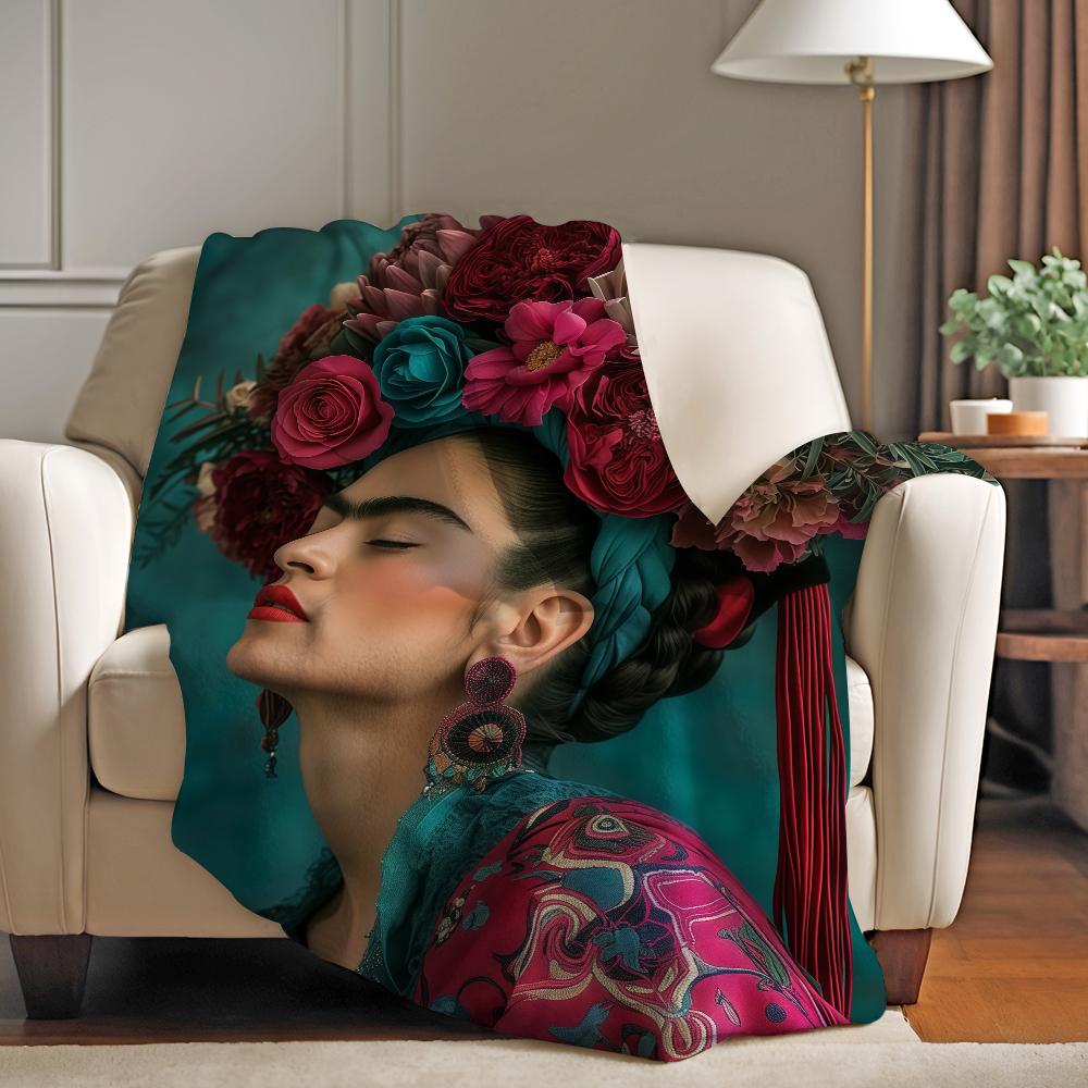 Cartoon F-Frida ART K-kahlo Blanket Warm And Soft Suitable For Bedroom Living Room Sofa Bed Office Travel Camping