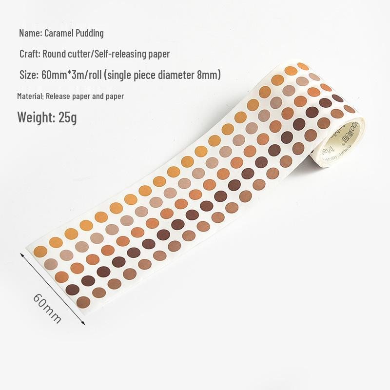 Morandi Polka Dot Washi Tape Stickers for Journals – Salt Style Pre-Cut Background Material