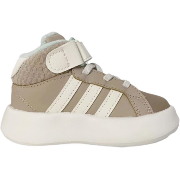 Adidas Grand Court Lightweight Comfortable High-Top Walking Shoes Baby Shoes Brown JR2581