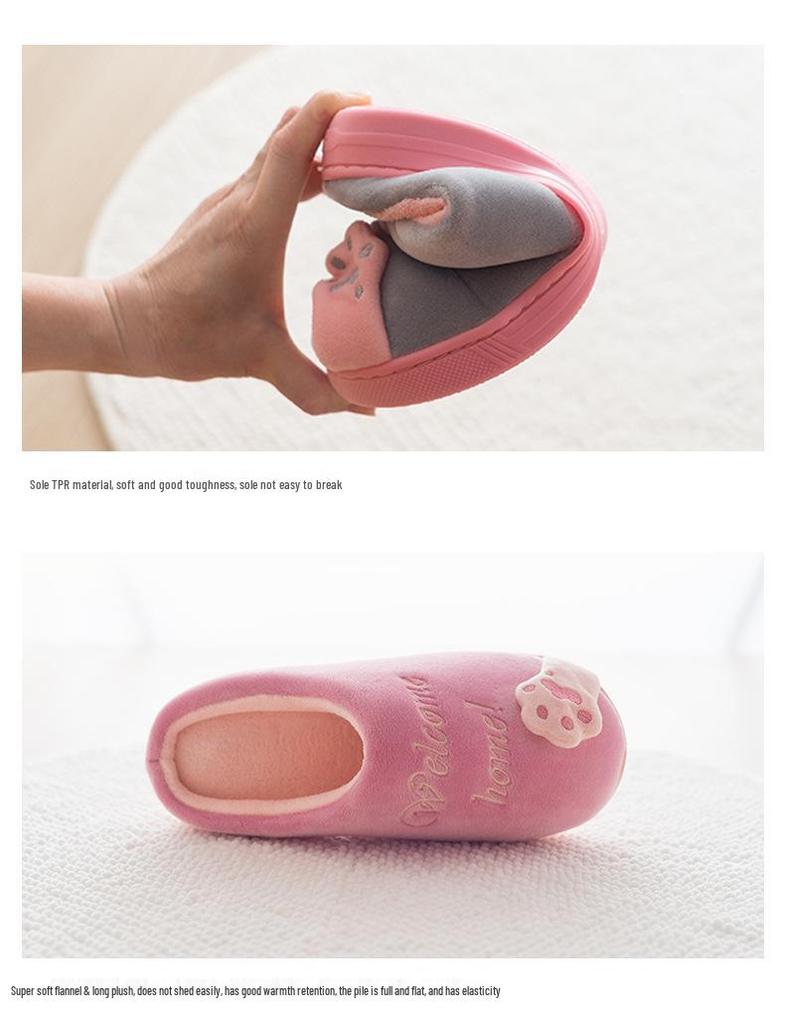 Pantufas de Inverno Fofas de Gato da Sorte para Interior - Calçado de Algodão Quente e Familiar para Homens, Mulheres e Crianças