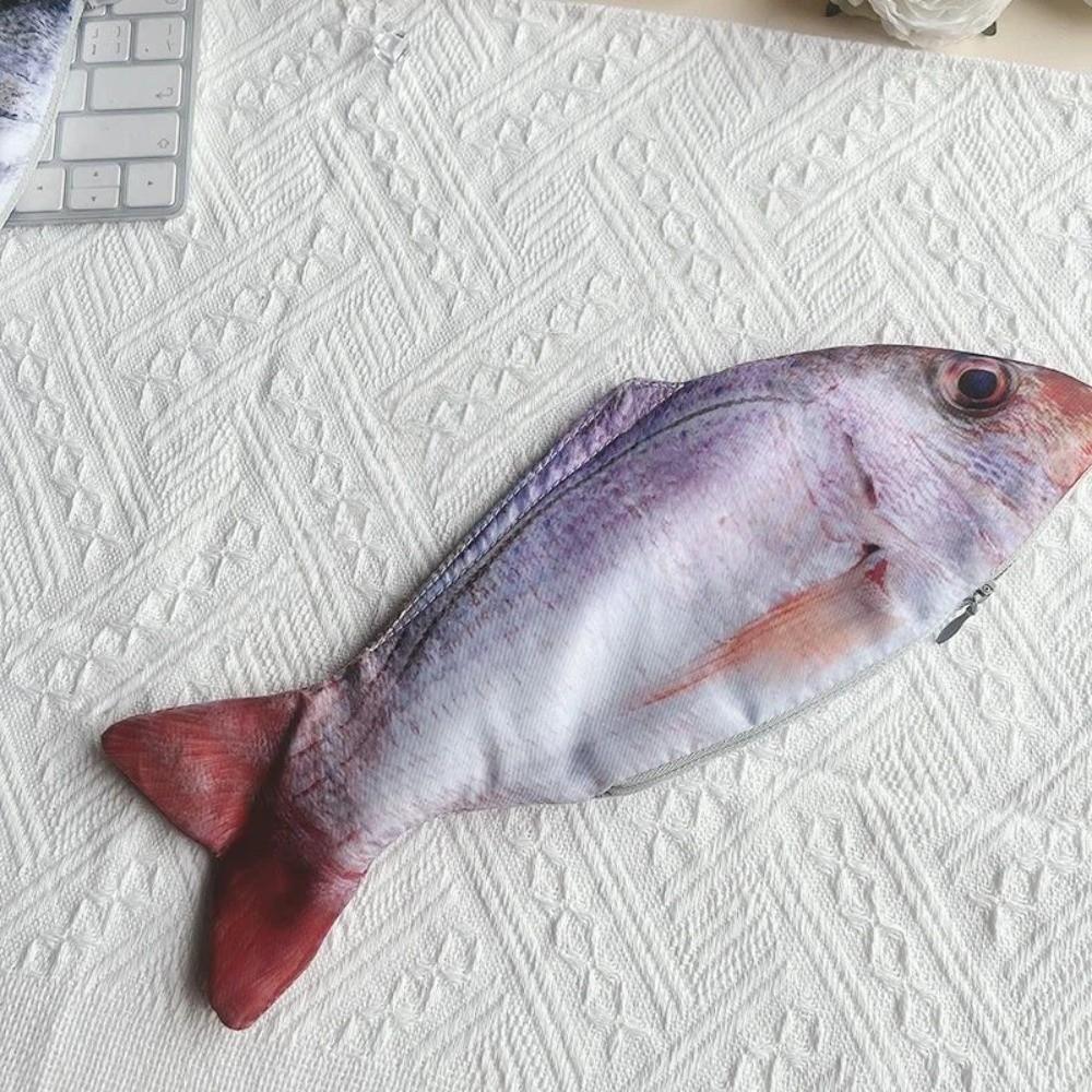 Cute Design Salted Fish Shape Pen Bag Simulation Stationery Storage Bag Fish Pencil Case Student