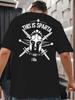 European Size This Is Sparta Men's T-shirts for Back Printed T-shirts for Basketball Training, Round Neck Short-sleeved Shirts