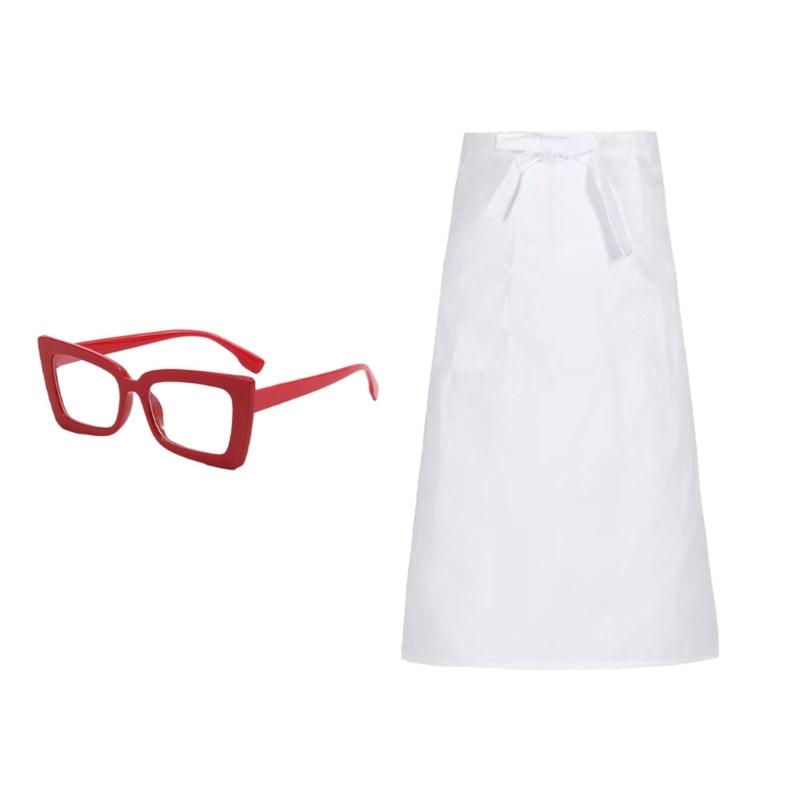 Chefs Costume Accessories Chefs Outfit with Chefs Apron Chefs Hat Sunglasses Beard Wig Halloween Cosplay Party Costumes