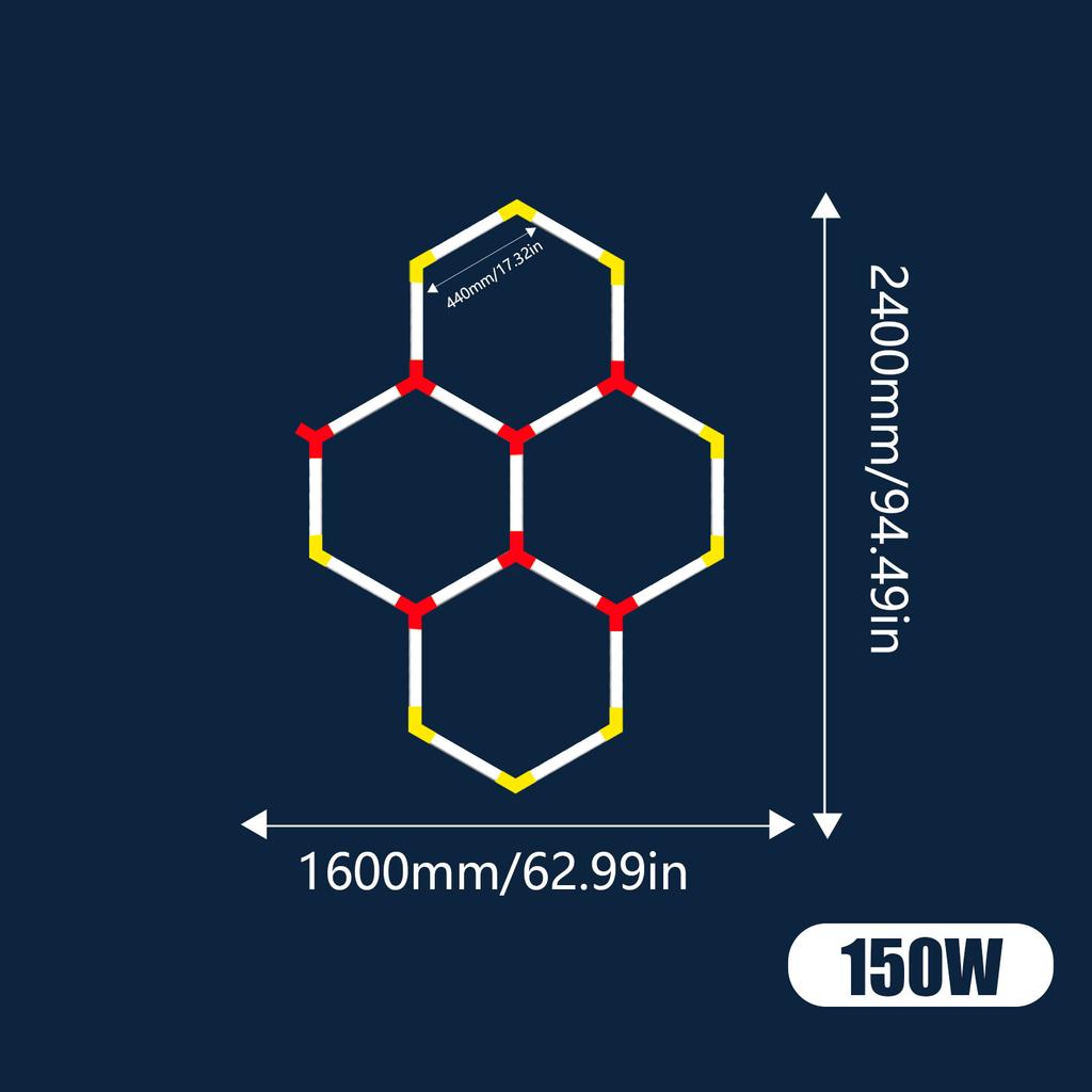 Garage Light Hexagon Lights Lamp AC85V-265V Led Tube Honeycomb Ceiling Lighting For Auto Car Body Repair Led Workshop Cutomized