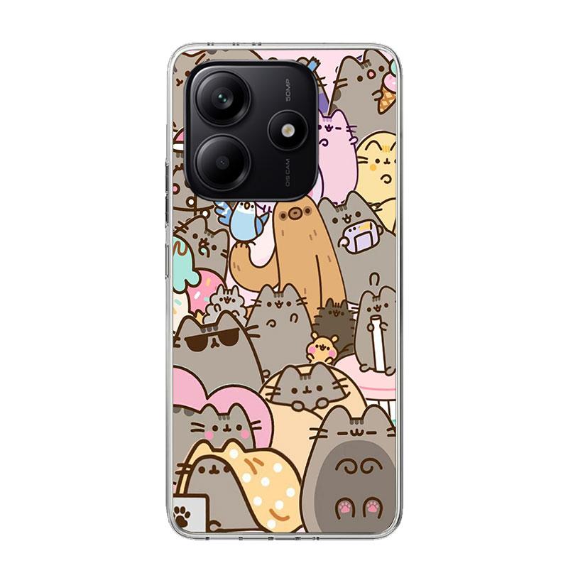 

Cartoon P-Pusheen Cat Case Phone Cover for Xiaomi Redmi Note 14 13 12S 12 11S 11 11T 11E 10S 10 Pro Plus 9 9S 5G + Trend Fundas Redmi Note 14 5G
