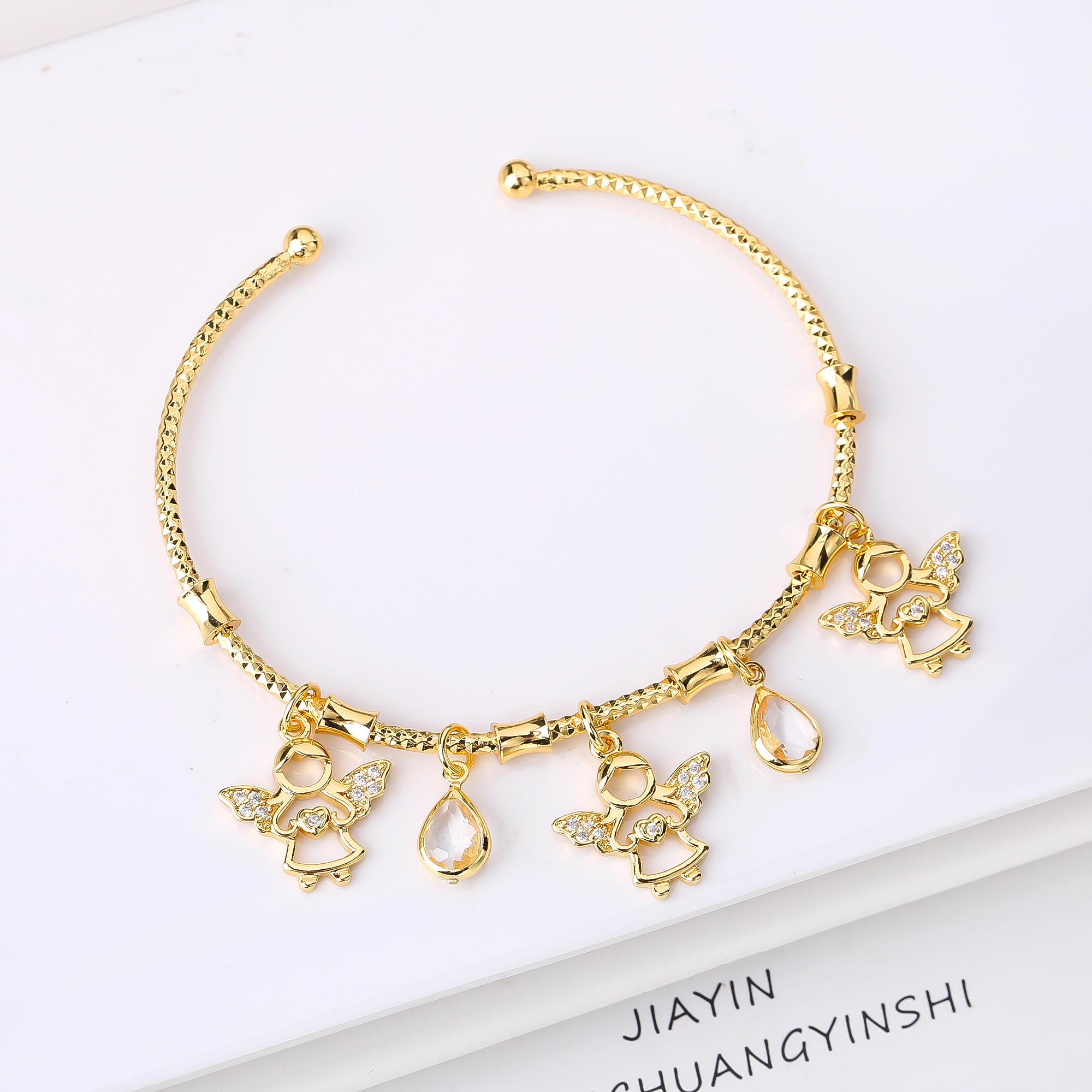 

8 Styles Gold-Plated Animal Beetle Elephant Bird Turtle Open Bangle Candy Bracelet High Quality Party Jewelry for Men Women