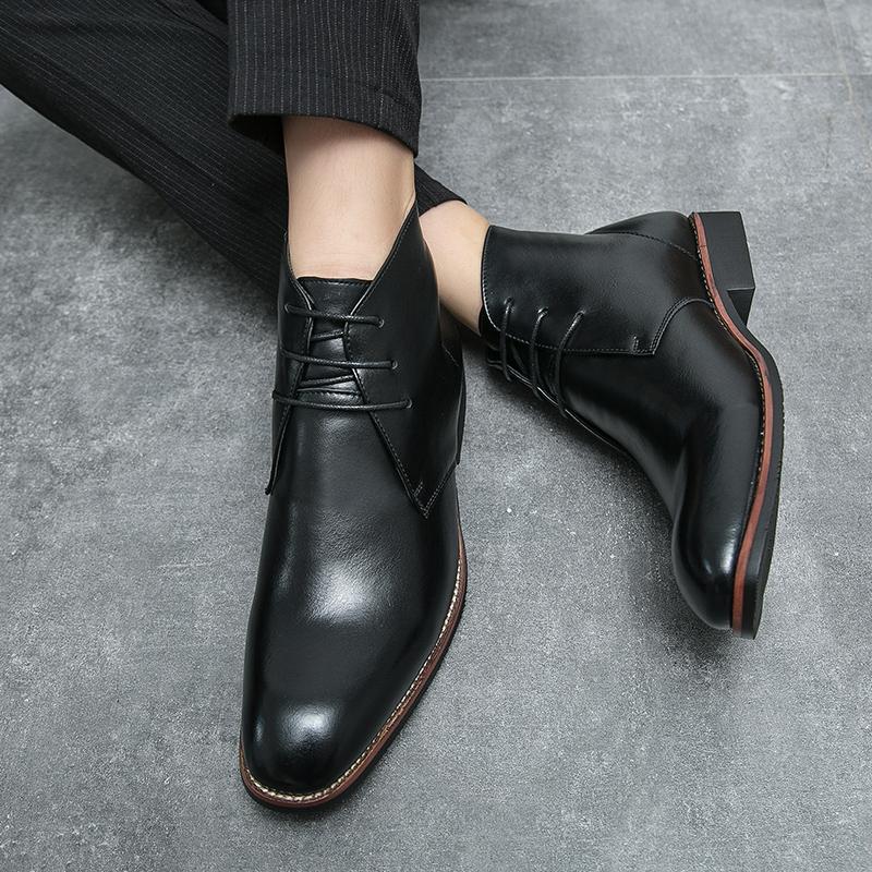 Fashion Autumn and winter men's leather shoes Minimalist and comfortable gentleman style Fashion Party Classic adult daily Short boots