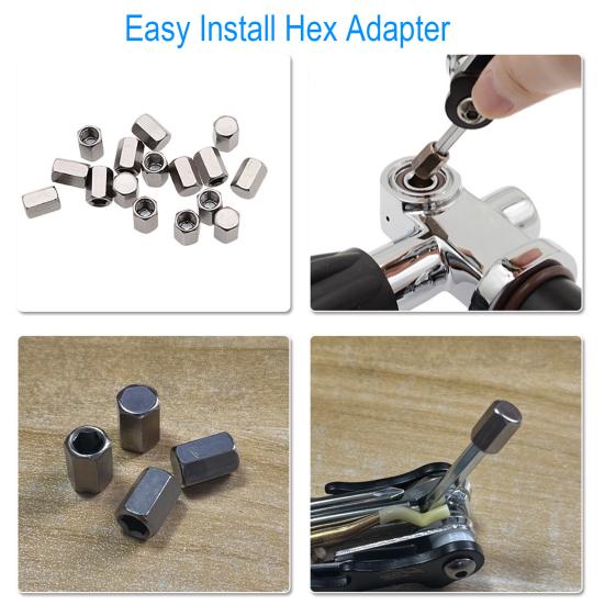 3/16 to 5/16 Hex Adapter Scuba Diving Valve Core Pressure Hose Adapter Magnetic Stainless Steel Converter for Diving Repair Tool