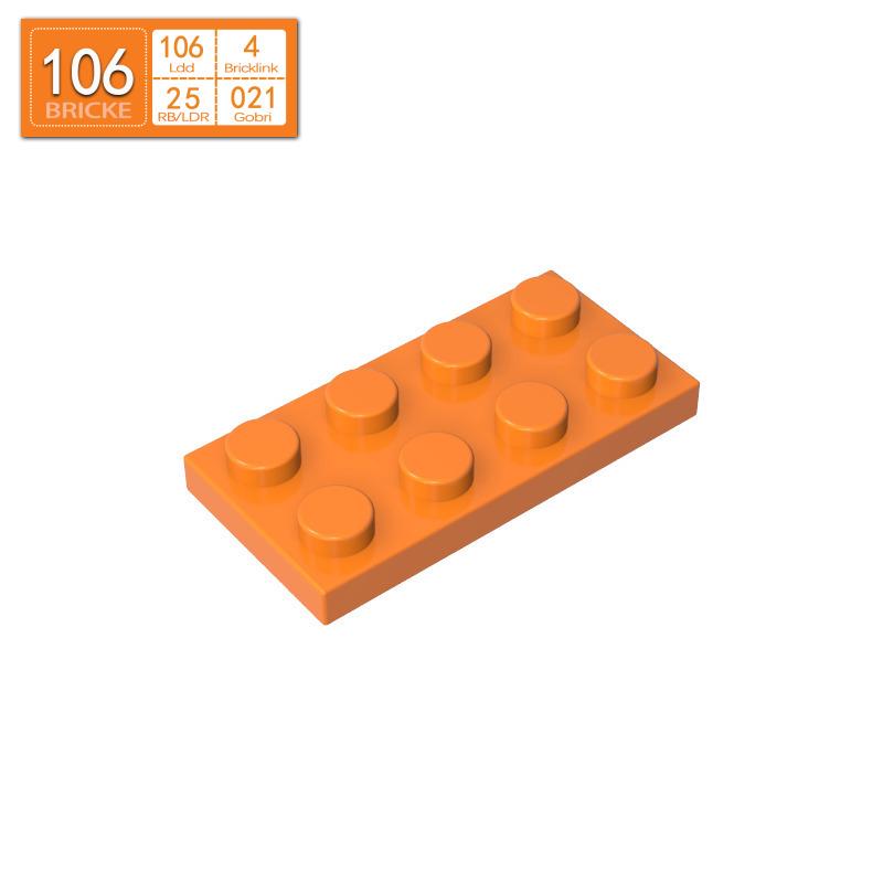 BRICKE 2x4 Compatible Building Plates for LEGO 3020 MOC Parts - Small Thin Bricks 50g (43pcs)