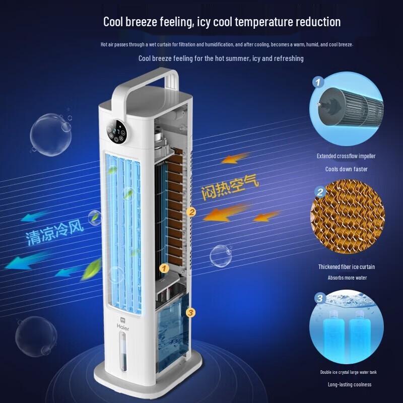 Haier Evaporative Air Cooler Tower Fan CN plug (adapter included)