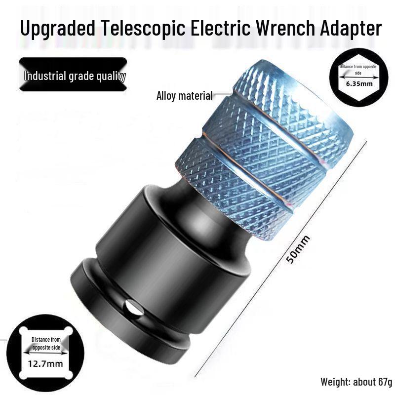 

Electric Drill Conversion Adapter: 1/2 to 1/4 Hex Screwdriver Bit, Air Wrench, Telescopic Spring Sleeve.
