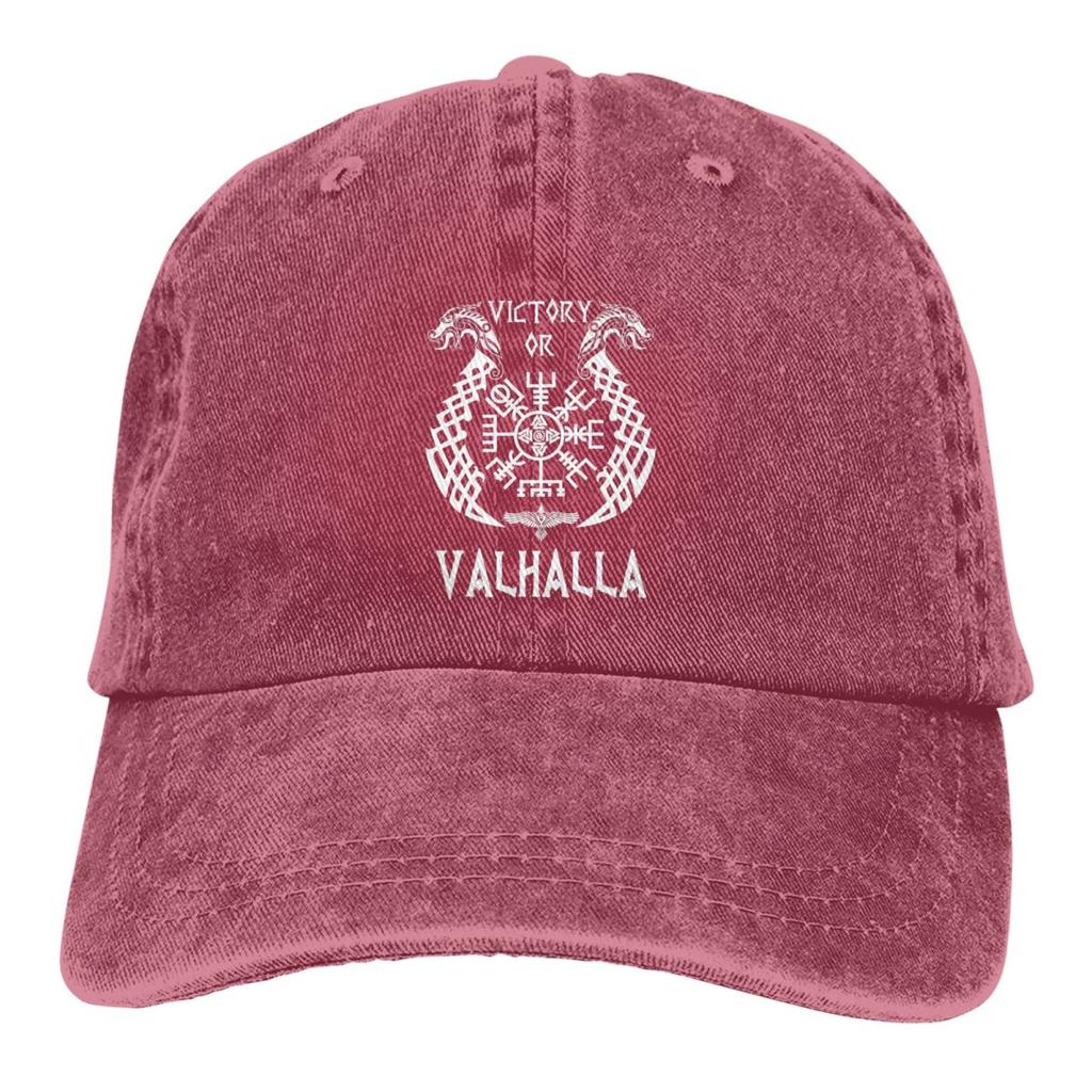Victory Or Valhalla Baseball Cap Vintage Baseball Hats Unisex Outdoor Adjustable Dad Hats Cap