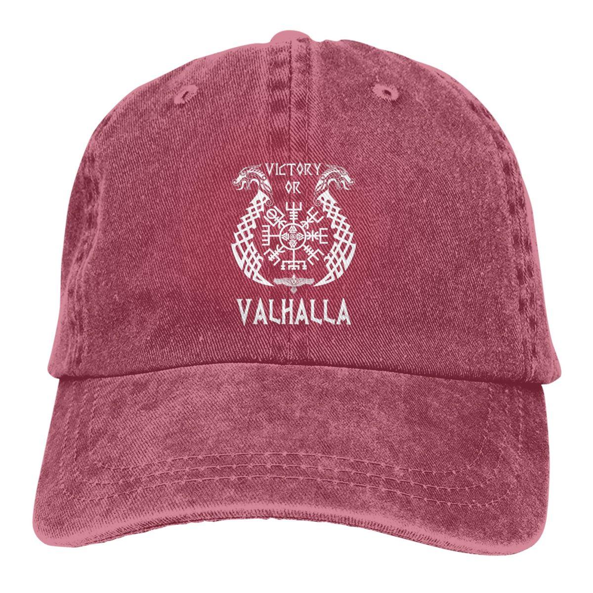 Victory Or Valhalla Baseball Cap Vintage Baseball Hats Unisex Outdoor Adjustable Dad Hats Cap One Size