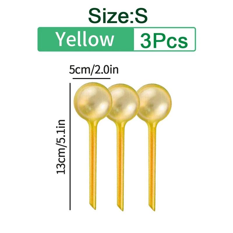 3Pcs Plant Self Watering Sphere Automatic Watering Clear Plastic Plant Water Bulbs Drip Irrigation System Household Garden Flower Plant