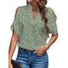 Women's summer new solid color V-neck temperament fashion off-the-shoulder sleeves women's top