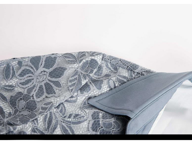 Φόρεμα Καρντιγκάν με Κεντητό Λουλούδι Μεγάλο Μέγεθος - Ελαφρύ Ώριμο Στυλ, Χρώμα Αντίθεσης, Συλλογή Άνοιξη/Φθινόπωρο 2015 για Γυναίκες με Πλούσιες Καμπύλες