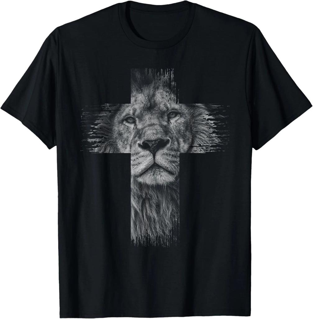 Christian Jesus Lion Tribe Judah Cross Gift Men Women T-Shirt