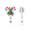 Christmas Badge Holder with Belt Clip Spring Loaded Retractable ABS Badge Holder for Doctor Nurse Student Teacher