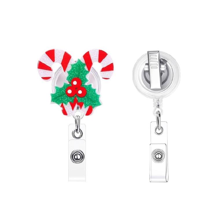 Christmas Badge Holder with Belt Clip Spring Loaded Retractable ABS Badge Holder for Doctor Nurse Student Teacher