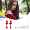 2Pcs Trendy Earrings Flower Earring Alloy Pendant Rhinestone Drops Dangle Exaggerated Jewelry Banquet Gift for Women Girl