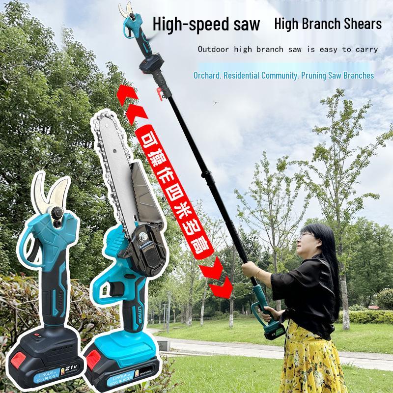 Divine Tool Telescopic Electric Pruning Saw with Lithium Battery for High Branches and Fruit Trees.