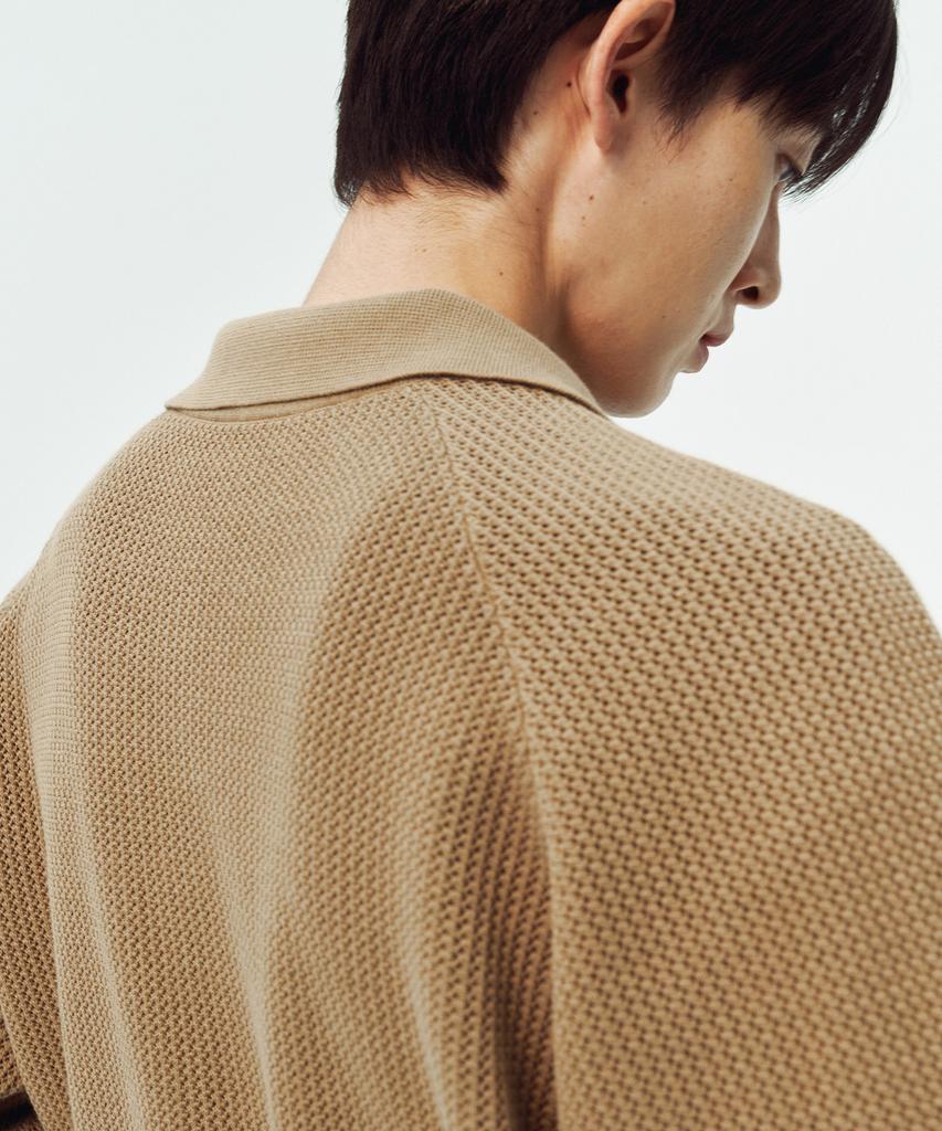 Blankroom Raglan Collar Cardigan_Camel