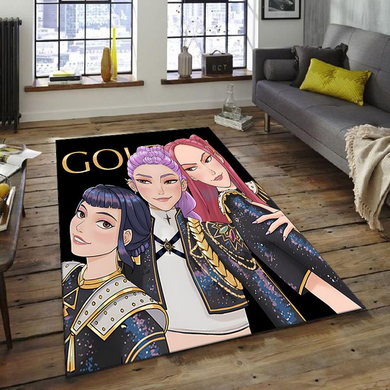 1pc KPop Demon Hunters13 Design Area Rug - Non-Slip, Soft & Cozy Floor Mat for Living Room, Bedroom, Office - Indoor/Outdoor Decorative Carpet