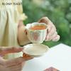 Chinese Ceramic Tea Cup Creative Handmade Flowers Porcelain Teacup Cup Coaster Household Tea Bowl Personal Master Cup Tea Set