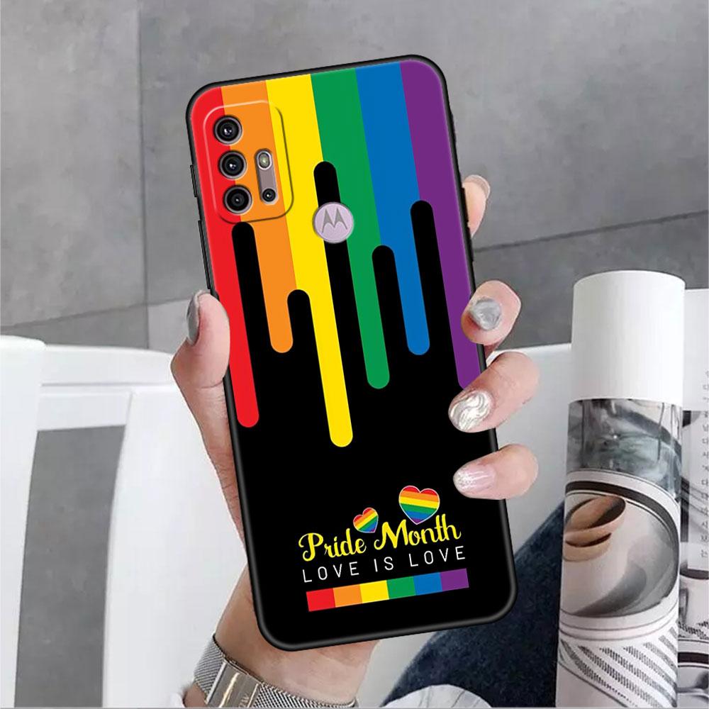 Hülle für Motorola G30 G60 G9 Play One Fusion Plus Edge 20 G8 Power Lite G22 G50 G200 G51 G71 G31 Handyhülle LGBT Schwule Liebe Funda