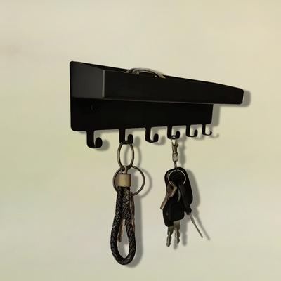Suport pentru chei cu montare pe perete Raft pentru chei agățat Organizator pentru depozitare Umeraș metalic Organizator poștă decorativ cu 6 cârlige Menajeră pe perete