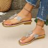 Fashion Large Size Crystal Bow Women Slippers Fashion Open Toe Low-heeled Slippers Women Summer Casual Cozy Slides Female Flip Flops