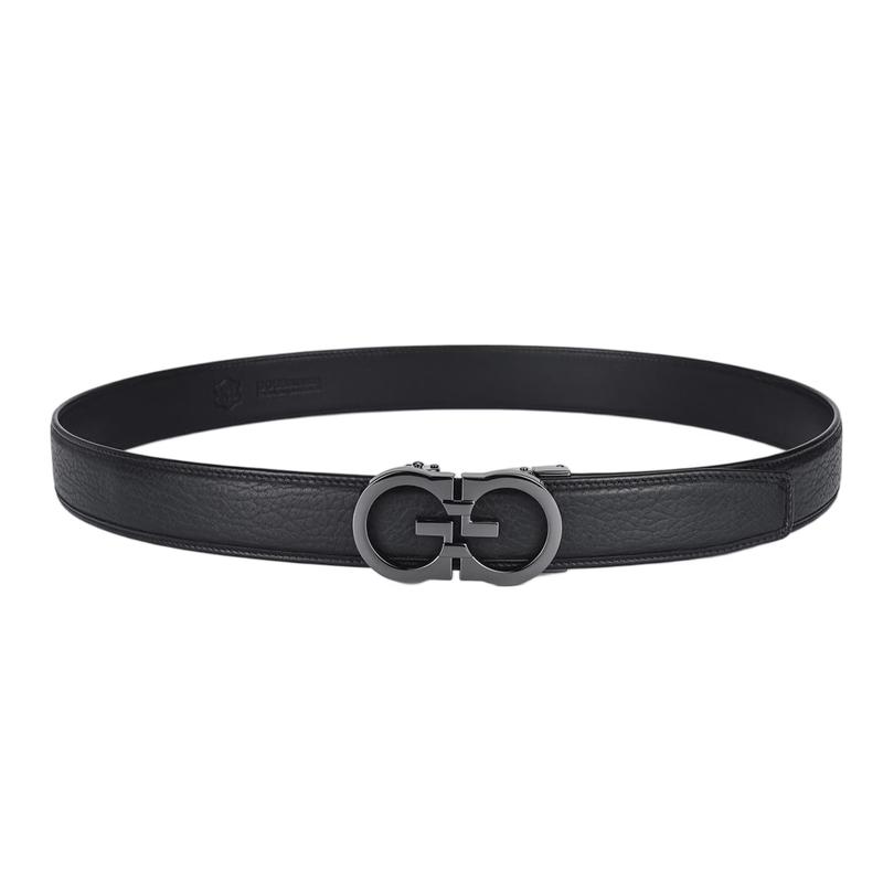 

BOSSSUNWEN Men s Luxury Automatic Buckle Seal Leather Belt 120cm