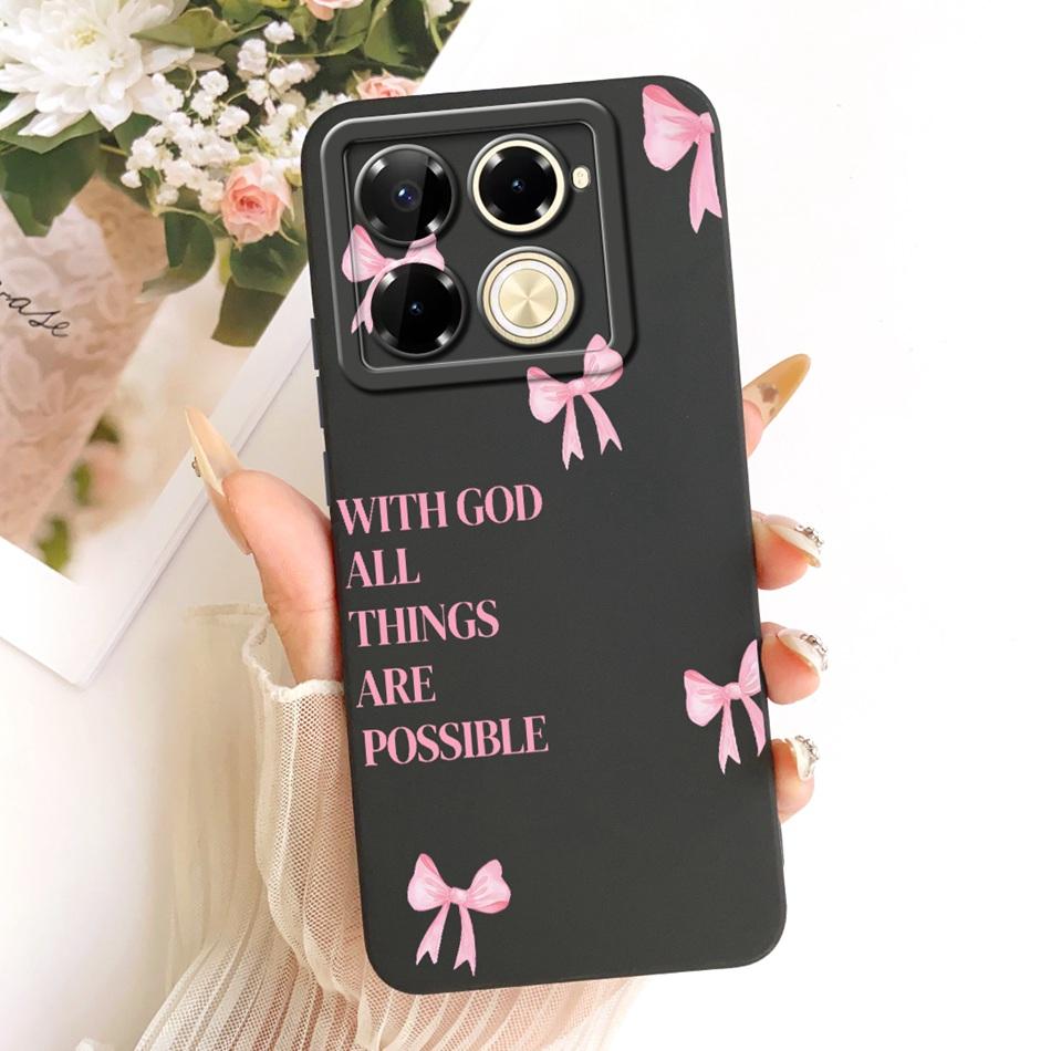 For Infinix Note 40 Pro 4G 5G / Note 40 Pro+ / Note40 X6853 Cute Cat Flower Cartoon Phone Case Soft Silicone Cover Bumpers