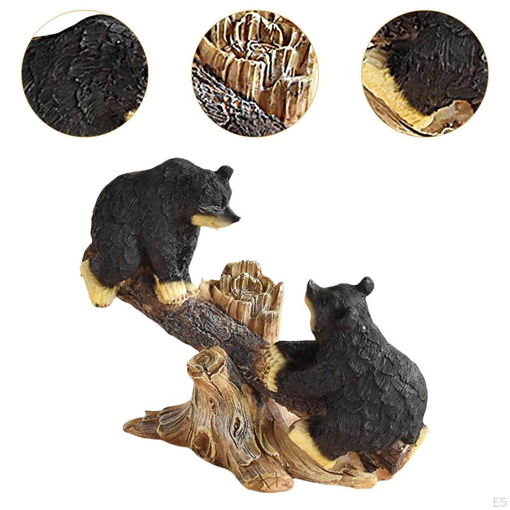 Bear Figurine, Animal Decoration for Living Room Shelf
