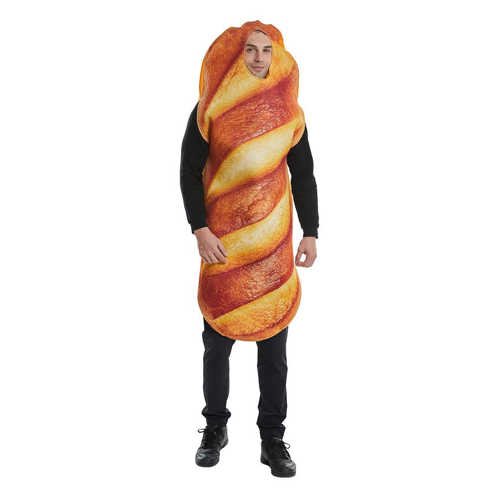 Costume di Halloween Cibo Cosplay Tuta Pane Per Adulti Con Miscela di Poliestere Per Feste a Tema