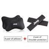 Leather Car Headrest Neck Pillow Seatbelt Shoulder Pad Accessories For Jeep Renegade Wrangler Gladiator Grand Cherokee Compass AMT1