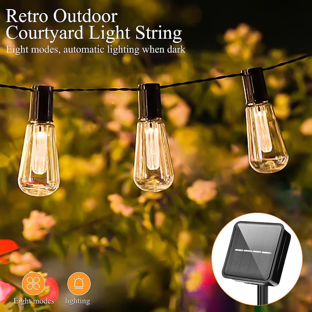 Globe Outdoor LED String Lights Plastic Shatterproof Bulbs Waterproof Patio Lights for Garden Outside Backyard Porch Decor Fairy