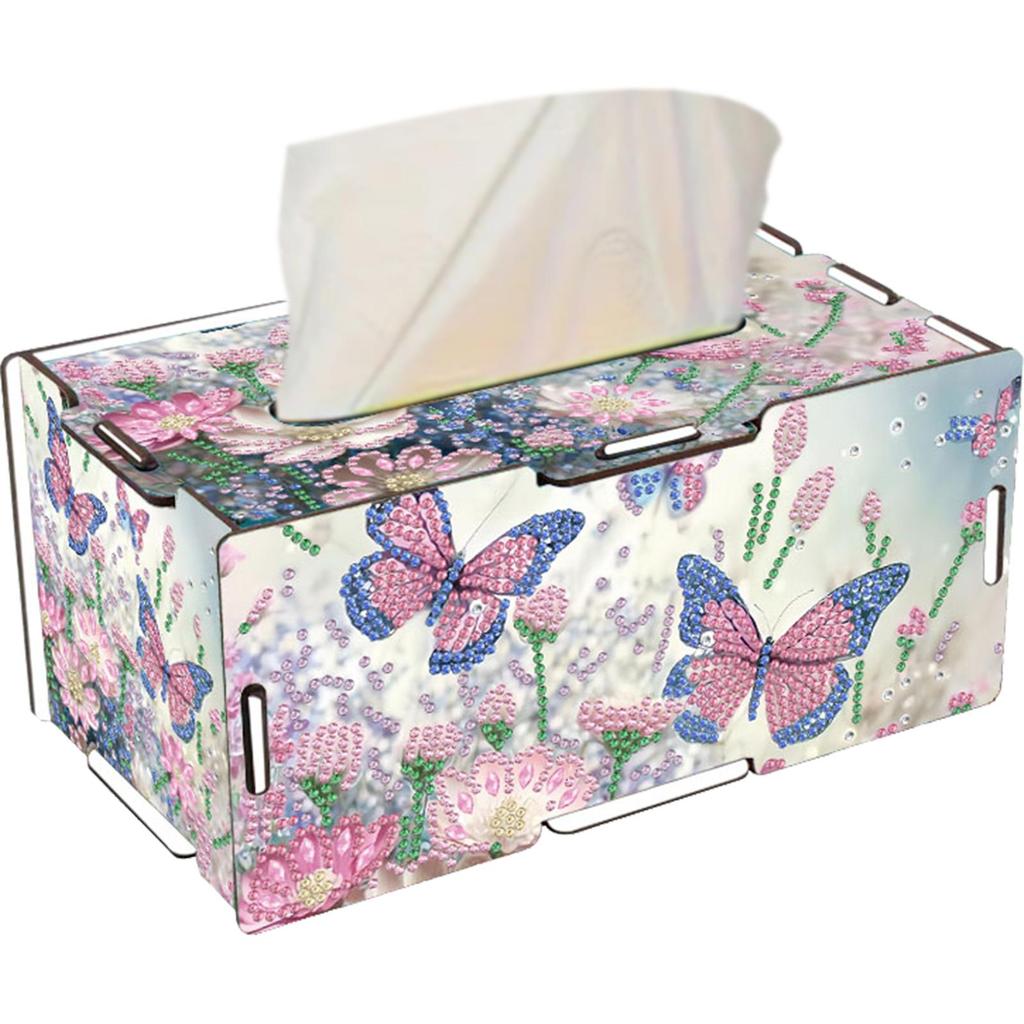 Wooden 5D Diamond Painting Tissue Holder Wooden Diamond Painting Tissue Box 5D DIY Diamond Handmade Tissue Holder for Home Decor