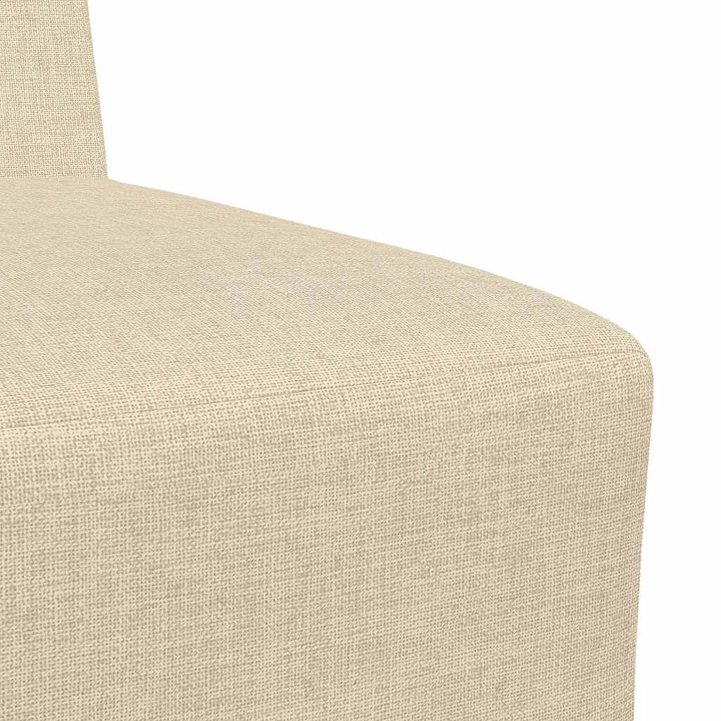 Modular Armless Sofa Cream Fabric