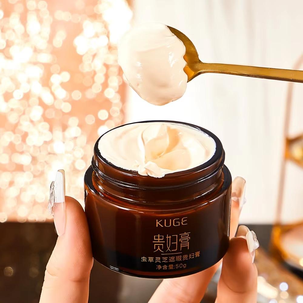 Cordyceps Concealer Glossy Ganoderma Fade Fine Lines Lady Face Cream Brightening Smoothing Makeup Foundation Cream Autumn Winter