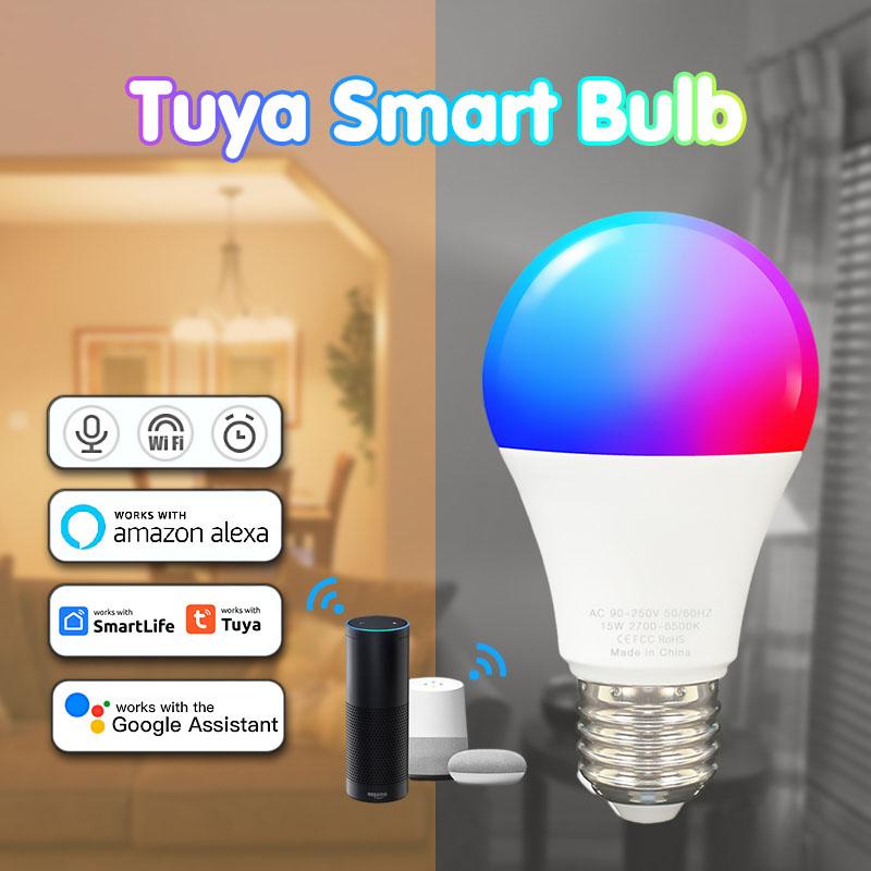 Tuya WIFI Zigbee Smart Light Bulb E27/E14/E12/GU10/MR16 RGB CW Dimmable LED Lamp For Alexa Google Home Alice App Control